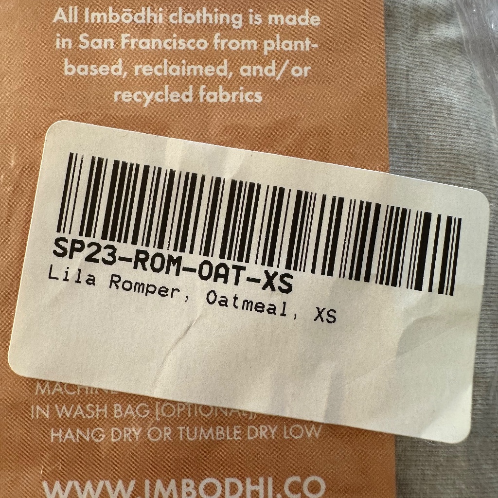 Nwt Imbodhi Lila Yoga Activewear Shorts Romper - Oatmeal - Xs — image 8 of 8